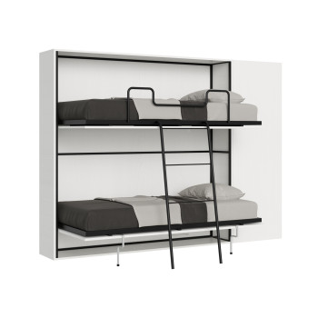 Kando double white ash model with furniture - Kando foldaway double bed comp.H white ash