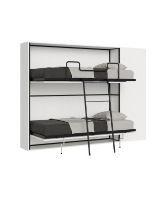 Kando double white ash model with furniture - Kando foldaway double bed comp.H with white ash mattresses