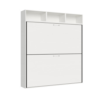 Mod.Kando double white ash with furniture - Kando double wall bed comp.L white ash
