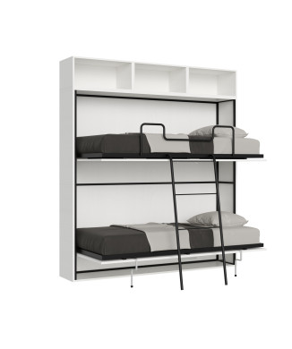 Mod.Kando double white ash with furniture - Kando double wall bed comp.L white ash