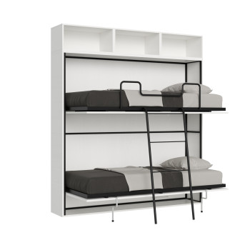 Mod.Kando double white ash with furniture - Kando double wall bed comp.L white ash