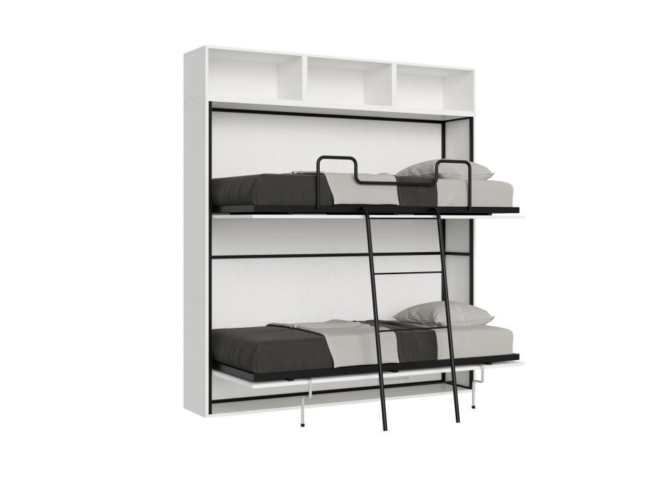 Mod.Kando double white ash with furniture - Kando double wall bed comp.L white ash