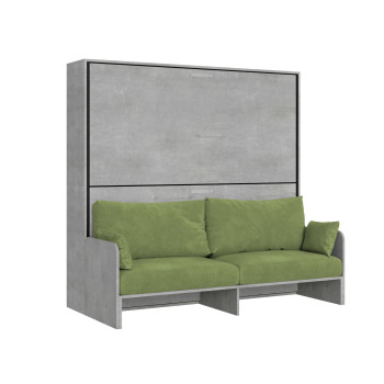 Mod.Kando Double with sofa - Kando foldaway double bed with sofa in white ash, green
