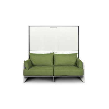 Mod.Kando Double with sofa - Kando foldaway double bed with sofa in white ash, green
