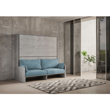 Mod.Kando Double with sofa - Kando foldaway double bed with sofa with white ash, light blue mattresses