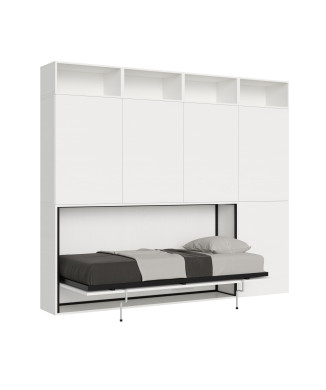 Kando single bed in white ash with storage - Kando foldaway single bed, comp.B, with white ash mattress