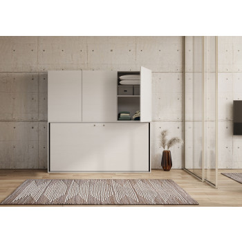 Kando single bed in white ash with storage - Kando single wall bed, D in white ash