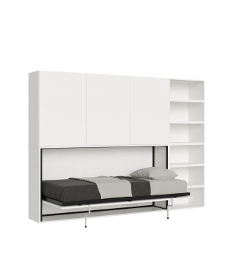 Kando single white ash model with furniture - Kando foldaway single bed comp.G with white ash mattress