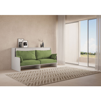 Mod.Kando Single with Sofa - Kando Single Wall Bed with Sofa in White, Ash, Green