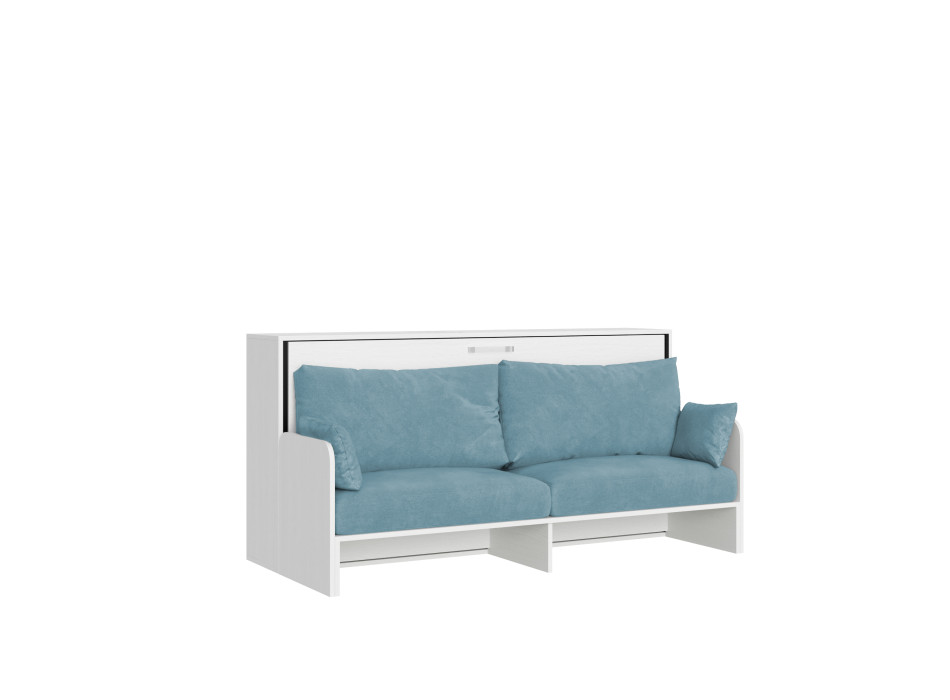 Mod.Kando Single with sofa - Kando foldaway single bed with sofa with white ash mattress, light blue