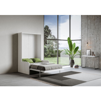 Mod. Kentaro French 140 with sofa - Kentaro 140 foldaway double bed with sofa in white ash, green