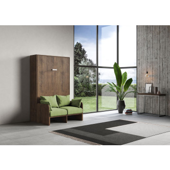 Mod. Kentaro French 140 with sofa - Kentaro 140 foldaway double bed with sofa in white ash, green