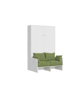 Mod. Kentaro French 140 with sofa - Kentaro 140 foldaway double bed with sofa in white ash, green