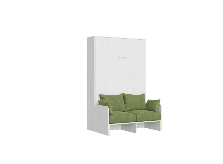 Mod. Kentaro French 140 with sofa - Kentaro 140 foldaway double bed with sofa in white ash, green