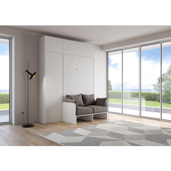 Mod.Kentaro French 140 with sofa - Kentaro 140 foldaway French double bed with sofa and white ash, grey furniture