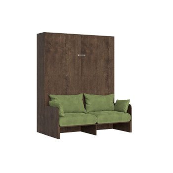 Mod. Kentaro Double Bed 160 with Sofa - Kentaro 160 foldaway double bed with sofa in white ash, green