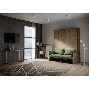 Mod. Kentaro Double Bed 160 with Sofa - Kentaro 160 foldaway double bed with sofa in white ash, green