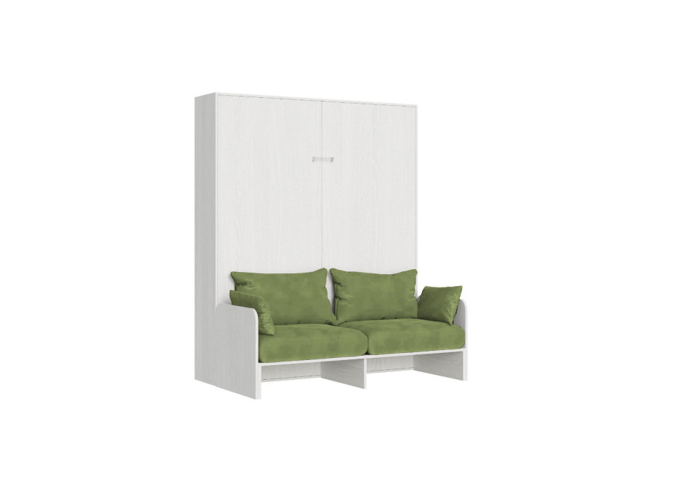 Mod. Kentaro Double Bed 160 with Sofa - Kentaro 160 foldaway double bed with sofa in white ash, green
