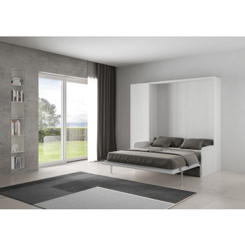Mod. Kentaro Double Bed 160 with Sofa - Kentaro 160 foldaway double bed with sofa and column in white ash, grey