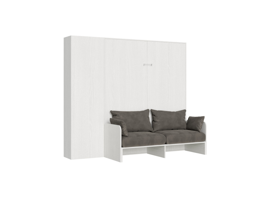 Mod. Kentaro Double Bed 160 with Sofa - Kentaro 160 foldaway double bed with sofa and column in white ash, grey