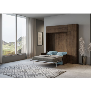 Kentaro Double Bed 160 with Sofa - Kentaro 160 foldaway double bed with sofa and white ash, light blue furniture