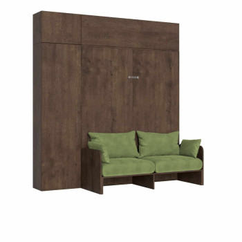 Mod. Kentaro Double Bed 160 with Sofa - Kentaro 160 foldaway double bed with sofa and white ash, green furniture