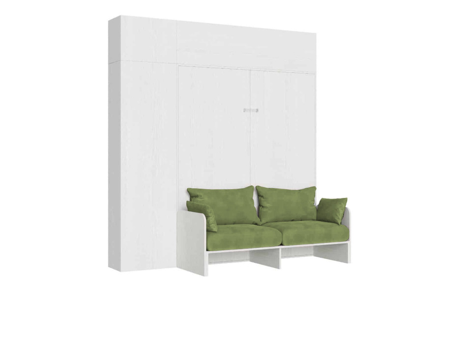 Mod. Kentaro Double Bed 160 with Sofa - Kentaro 160 foldaway double bed with sofa and white ash, green furniture