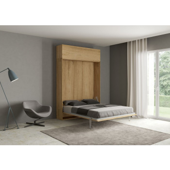 Mod.Kentaro Matrimoniale 160 - 160 Kentaro foldaway double bed with white ash wall unit