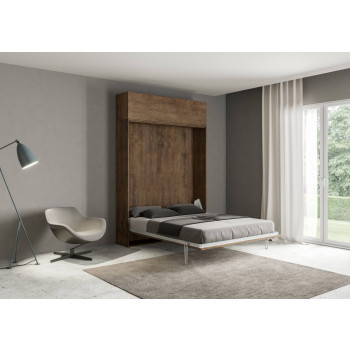 Mod.Kentaro Matrimoniale 160 - 160 Kentaro foldaway double bed with white ash wall unit