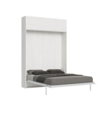 Mod.Kentaro Matrimoniale 160 - 160 Kentaro foldaway double bed with white ash wall unit