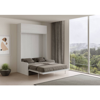 Mod.Kentaro Double Sofa - 160cm vertical foldaway double bed Kentaro Sofa with vasistas wall unit White Ash