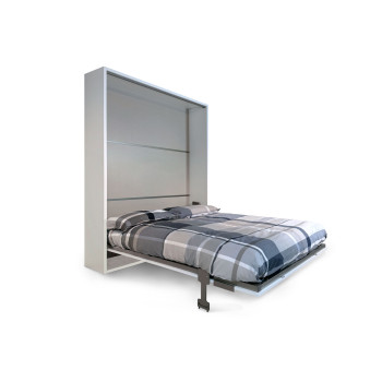 Mod. Versia French 140 with 1 door wardrobe left-right - French foldaway double bed 140 Versia with 1 door wardrobe right clay