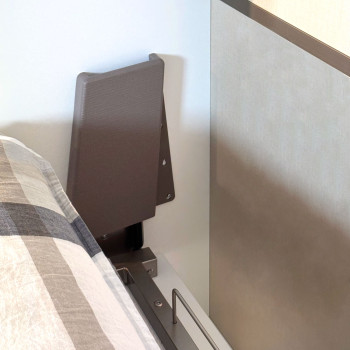 Mod. Versia French 140 with 1 door wardrobe left-right - French foldaway double bed 140 Versia with 1 door wardrobe right clay