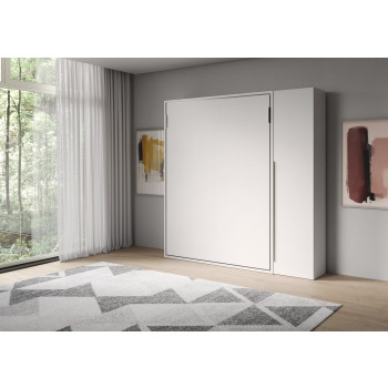 Mod. Versia French 140 with 1 door wardrobe left-right - French foldaway double bed 140 Versia with 1 door wardrobe right clay