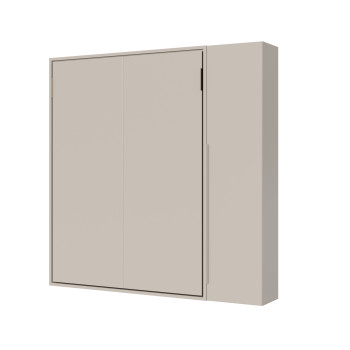 Mod. Versia French 140 with 1 door wardrobe left-right - French foldaway double bed 140 Versia with 1 door wardrobe right clay