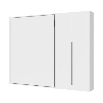 Mod. Versia French 140 with 2-door wardrobe left-right - 140 Versia foldaway French double bed with 2-door right wardrobe clay