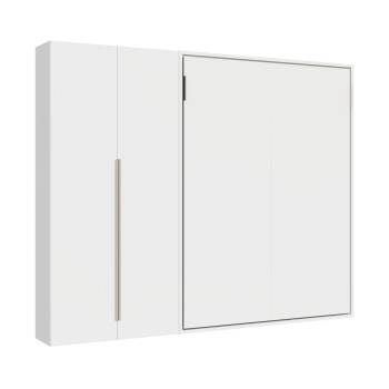 Mod. Versia French 140 with 2-door wardrobe left-right - French foldaway double bed 140 Versia with 2-door wardrobe left clay