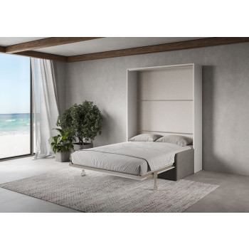 Mod. Versia French 140 with sofa - French foldaway double bed 140 Versia with clay sofa