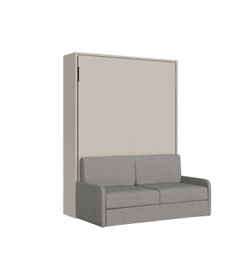 Mod. Versia French 140 with sofa - French foldaway double bed 140 Versia with clay sofa