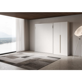 Mod. Versia double bed 160 with 2-door wardrobe left-right - 160 Versia foldaway double bed with 2-door wardrobe right clay