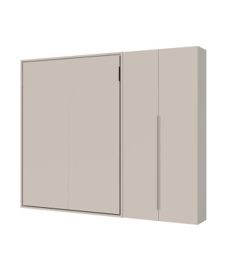 Mod. Versia double bed 160 with 2-door wardrobe left-right - 160 Versia foldaway double bed with 2-door wardrobe right clay