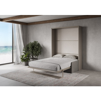 Mod. Versia double bed 160 with sofa and shelf - Versia foldaway double bed 160 with sofa and clay shelf