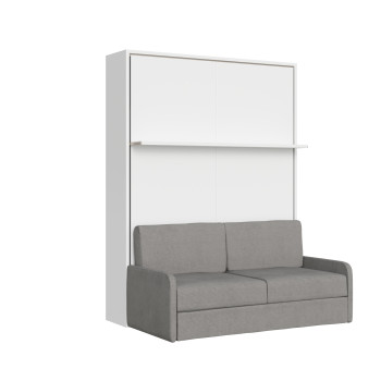 Mod. Versia double bed 160 with sofa and shelf - Versia foldaway double bed 160 with sofa and clay shelf
