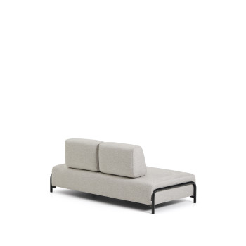 Compo 2-seater sofa in greyish beige with black metal frame, 200 cm, FSC Mix Credit
