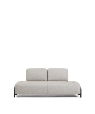 Compo 2-seater sofa in greyish beige with black metal frame, 200 cm, FSC Mix Credit