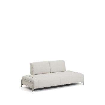 Compo 2-seater module in ecru chenille with beige metal structure 200 cm FSC Mix Credit