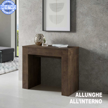 New Consolle Extra - Extendable console table 90x49/307 cm Extra white ash with internal extensions