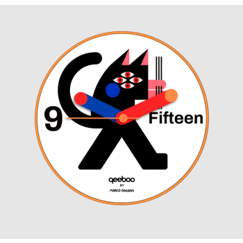 QEEBOO Black Cat Wall Clock