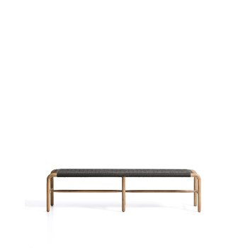 Alipa bench in solid acacia wood and rope
