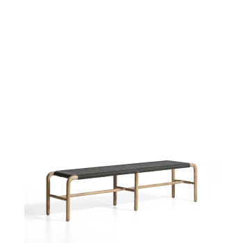 Alipa bench in solid acacia wood and rope